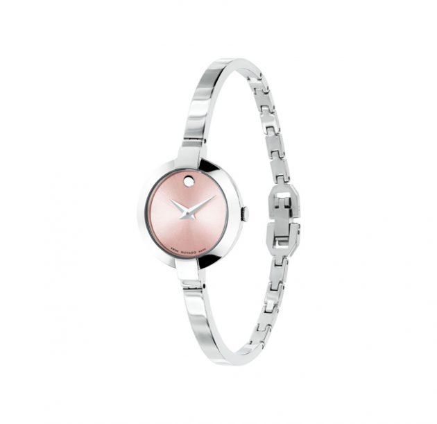 dong ho Movado Bela 0606596 Pink Dial Stainless Steel Women’s Watch 25mm
