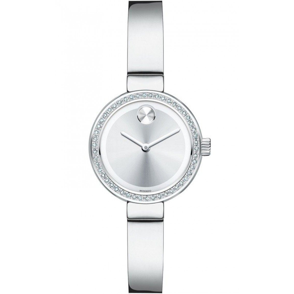 Movado Bold 3600321 Silver-Tone Diamond Women's Swiss 25mm