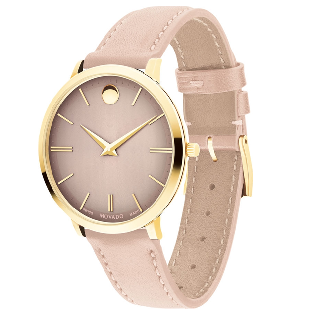 Movado Ultra Slim Sunray Dial Ladies 0607401 Watch 35mm