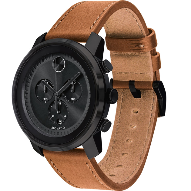 Movado Bold Black Ion-Plated 3600603 Watch 44mm