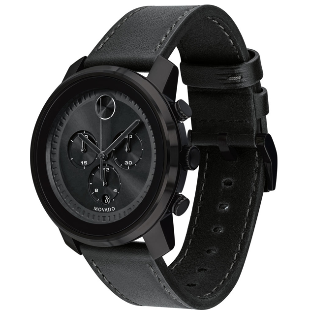 Movado Bold Black Ion-Plated 3600604 Watch 44mm