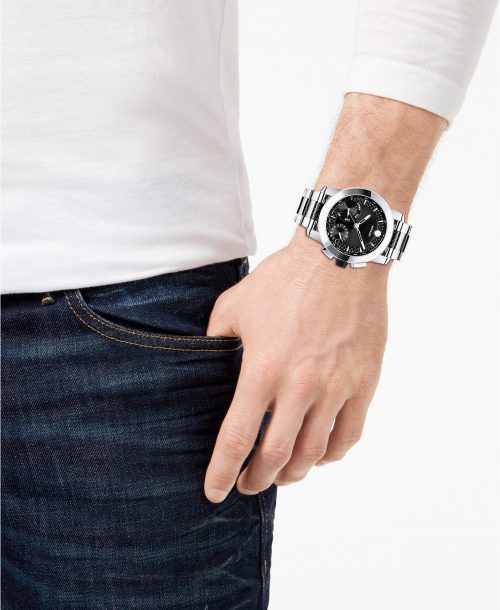 Movado Chronograph Vizio Carbon Fiber Bracelet Watch 45mm