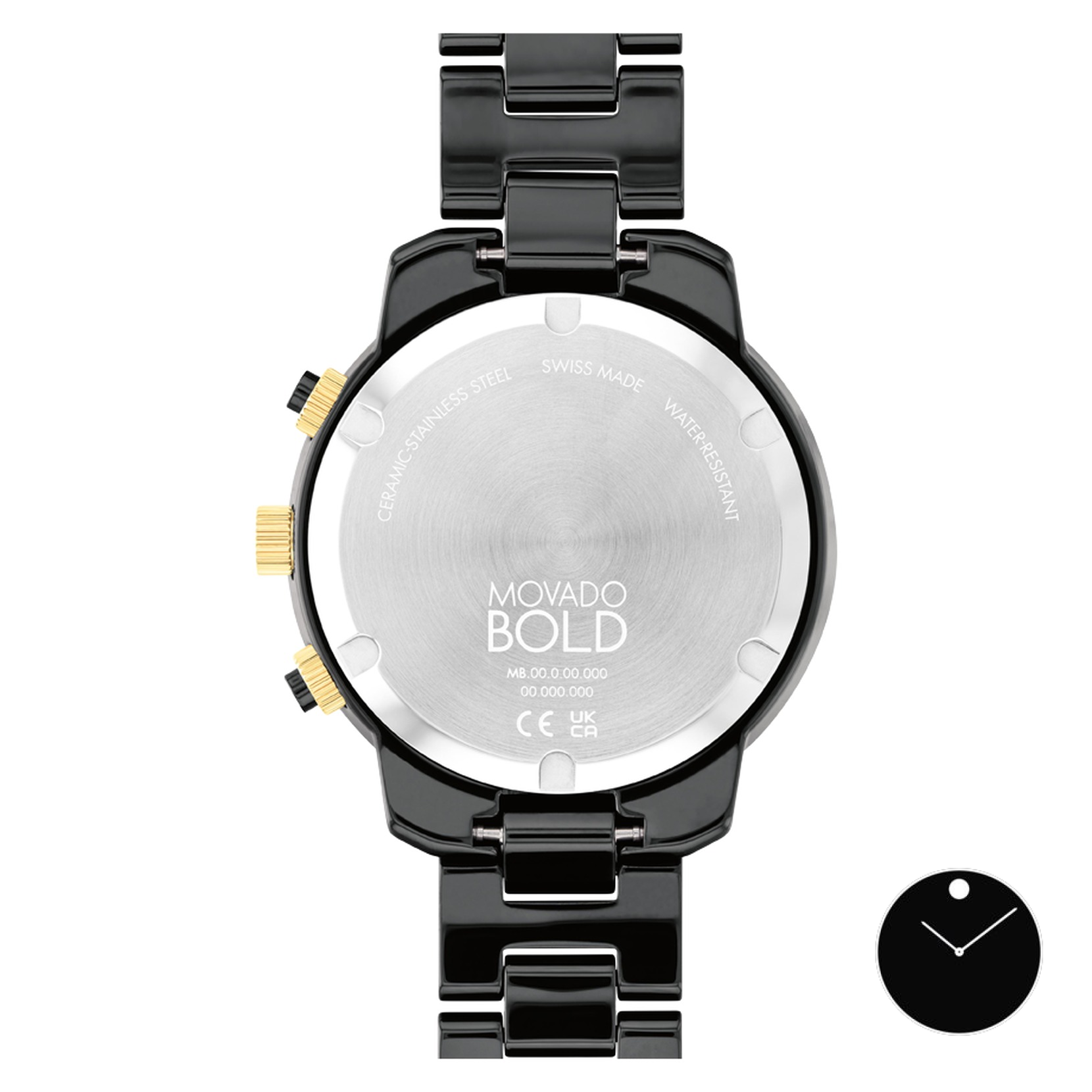 3600932w_LRG_rgb_Back Movado BOLD Verso 3600932 Chronograph Watch 39.5mm