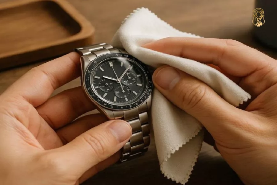Hướng dẫn đánh bóng đồng hồ Movado giữ mặt số tối giản